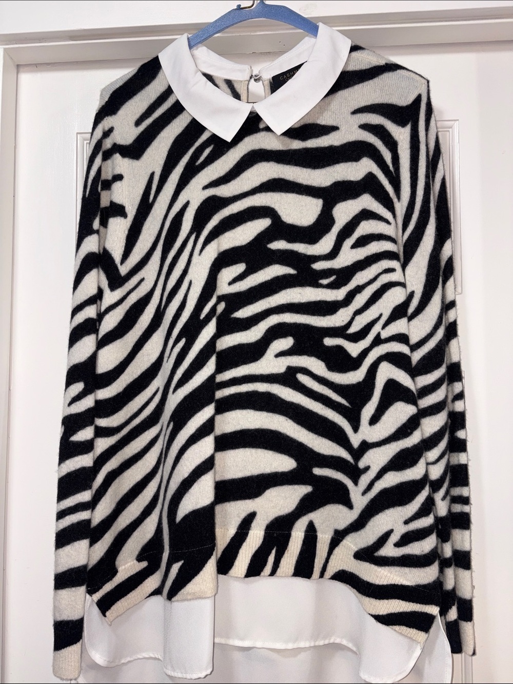Charter Club Cashmere Zebra Print Sweater